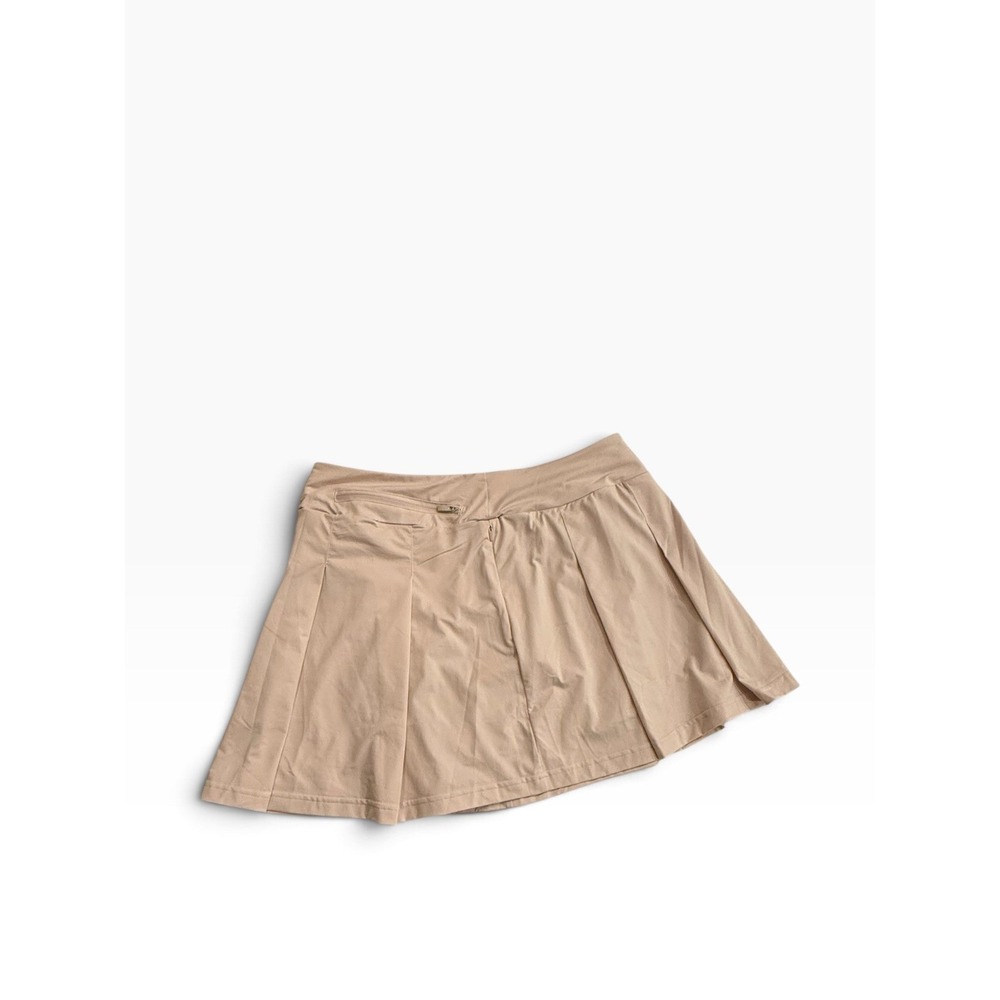 Adidas Pleated Performance Skort Beige Tan Tennis Golf Skirt Medium